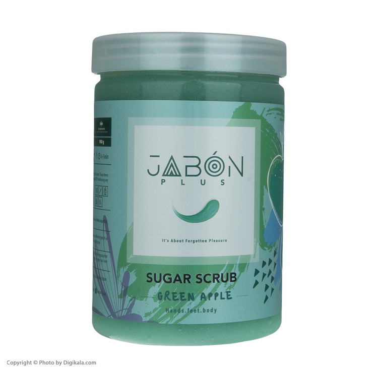 اسکراب شکری لایه بردار پوست ژبن پلاس مدل Green Apple وزن 900 گرم